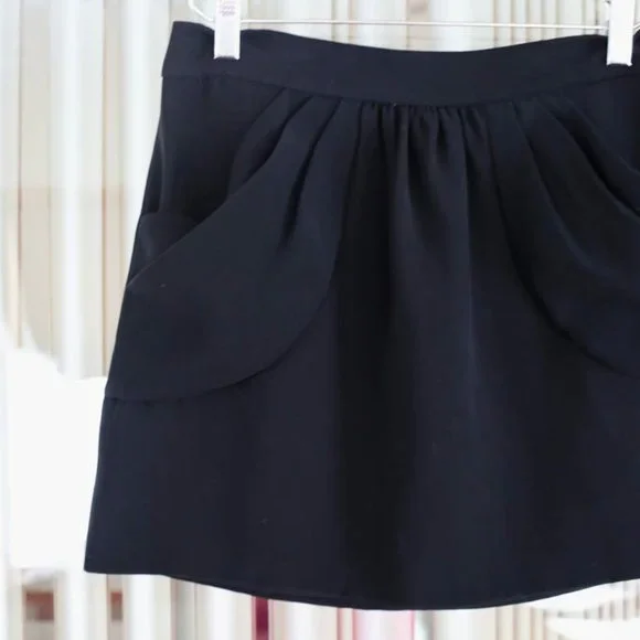 J. Crew Classic Pleated Black Mini Skirt - Picture 2 of 5